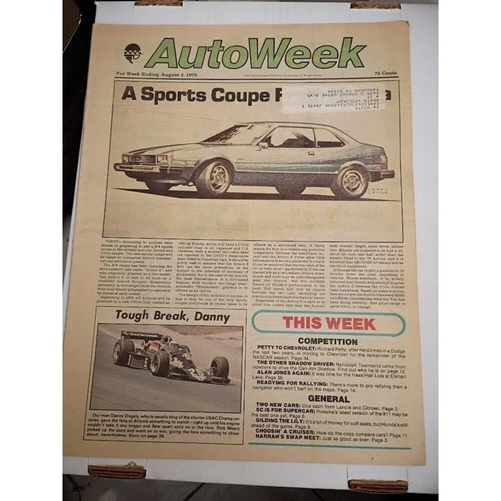 AutoWeek Magazine - August 4, 1978